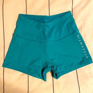 Ryderwear High Waisted Scrunch Bum Shorts - Size Small - Color Teal
